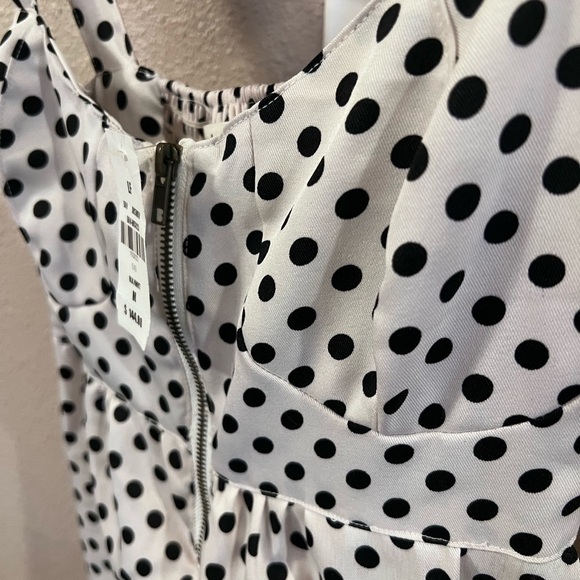 𝅺WHAT Comes Up Black & White Polka Dot Shirt - Picture 2 of 7
